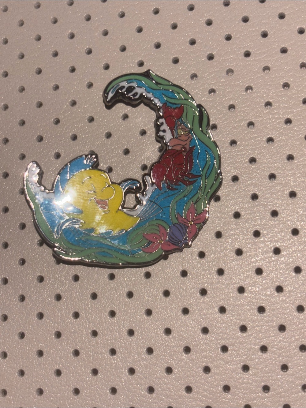 Loungefly Yellow Flounder & Ariel Wave Enamel Deco